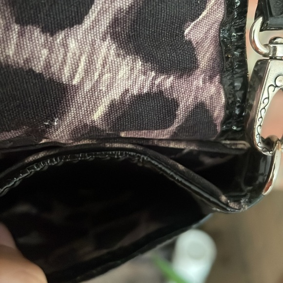 Brighton vintage nylon bag button front sterling silver details - Picture 8 of 10